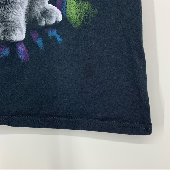 Warped Sunglasses Let’s Get Weird Cat Tee Black Purple Multi Unisex Size Small - Picture 5 of 9